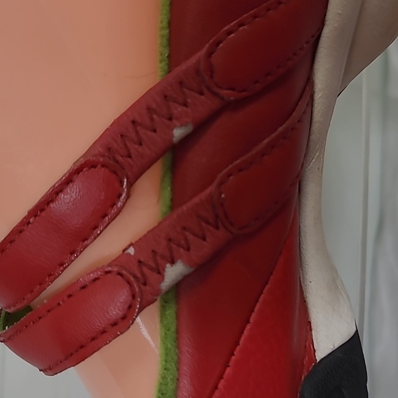 EARTH Red Leather Mary Jane Slip On Comfort Walking Double Strap Flats Size 10 - Picture 4 of 12
